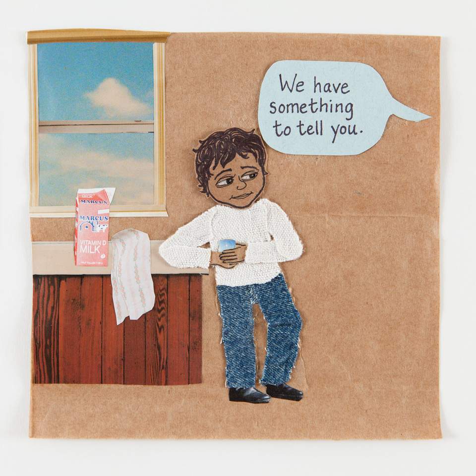 Boy with light brown skin listens to the words 'We have something to tell you."