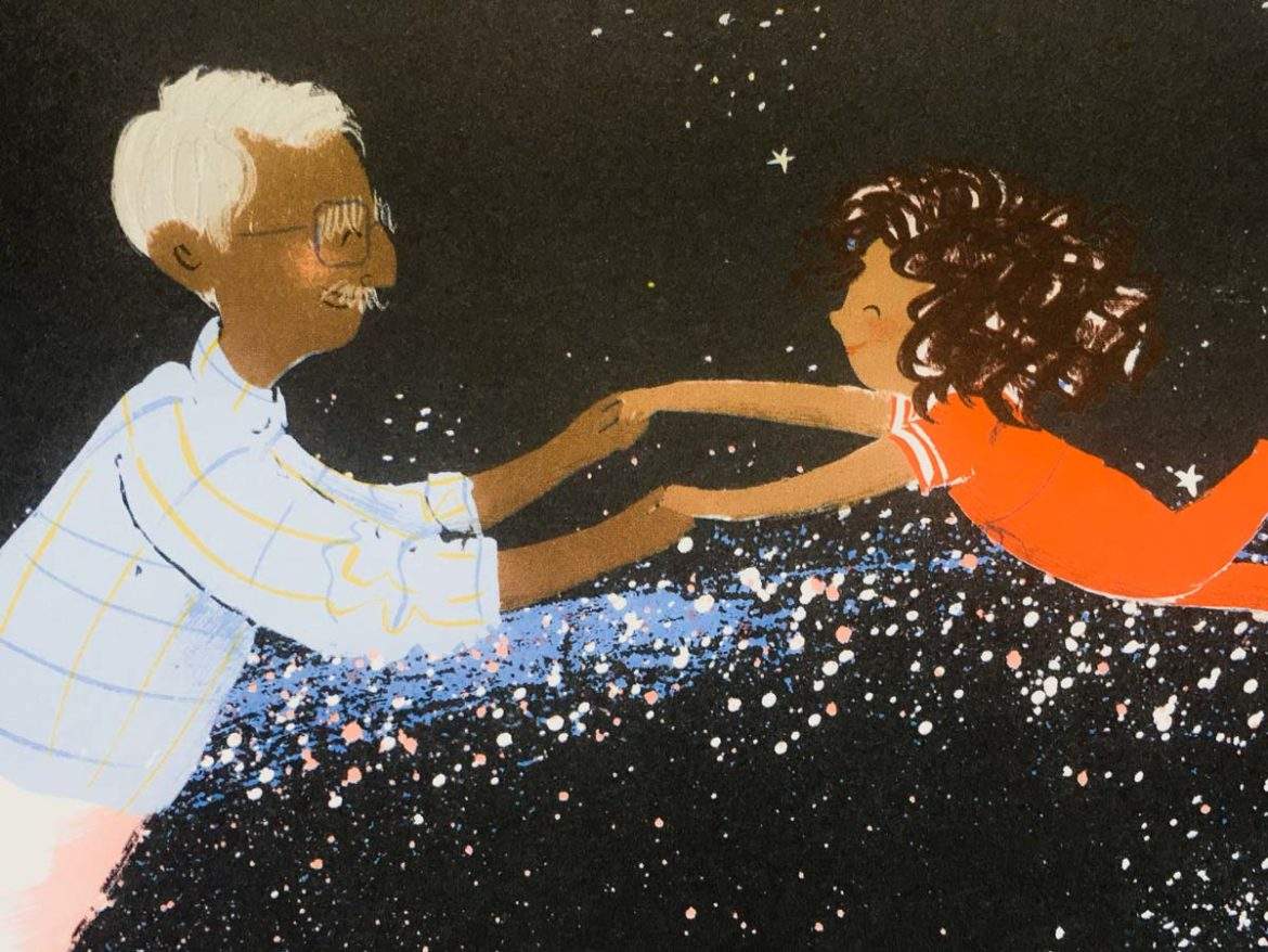 Grandpas-Stories-Coelho-Colpoys Grandfather & grandaughter hold hands in space
