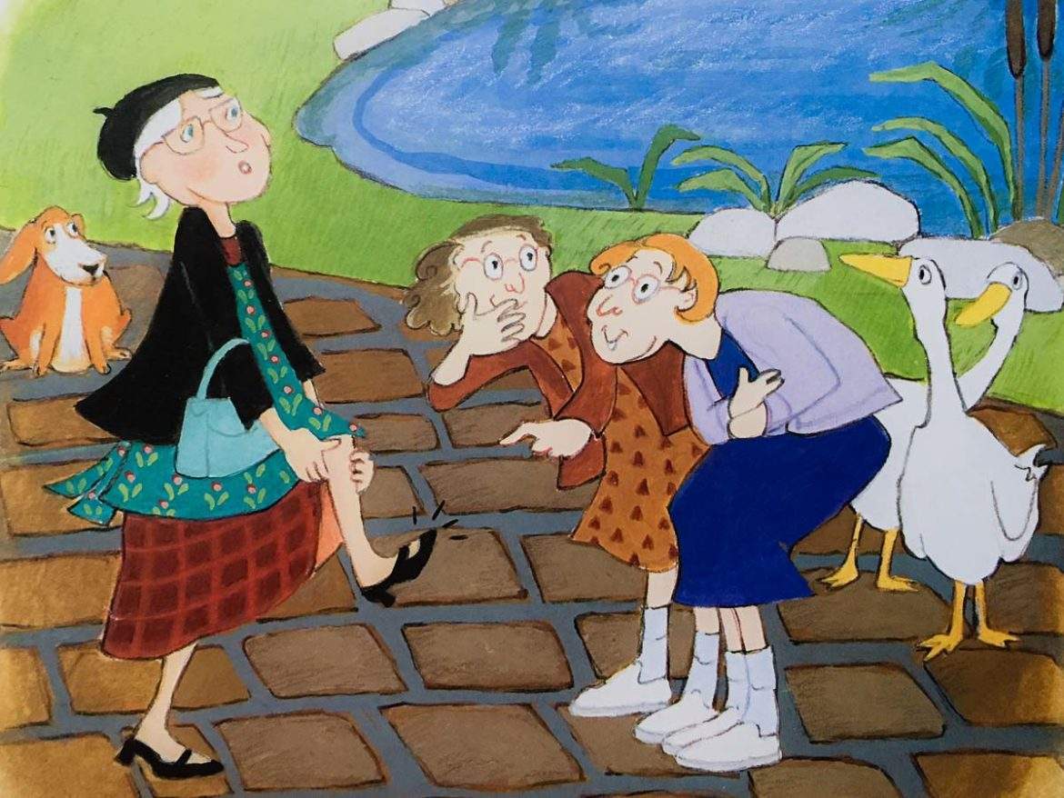 It-feels-like-snow-nancy-cote women laughing at elderly lady