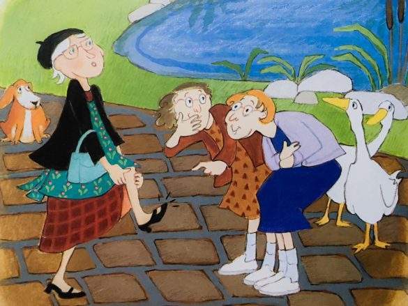 It-feels-like-snow-nancy-cote women laughing at elderly lady