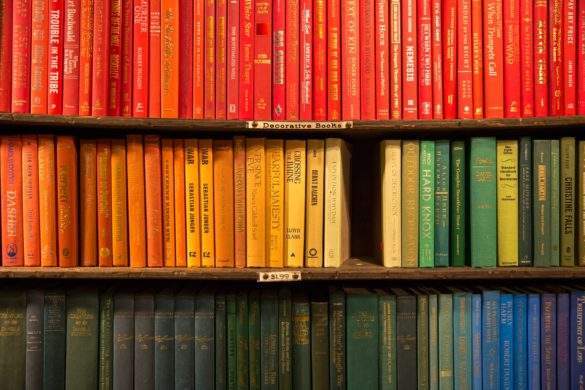 colorful bookshelf by Jason Leung on Unsplash colorful bookshelf