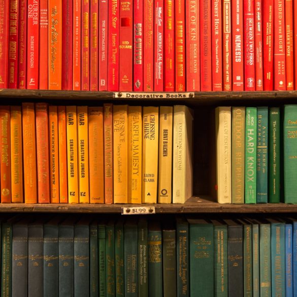 colorful bookshelf
