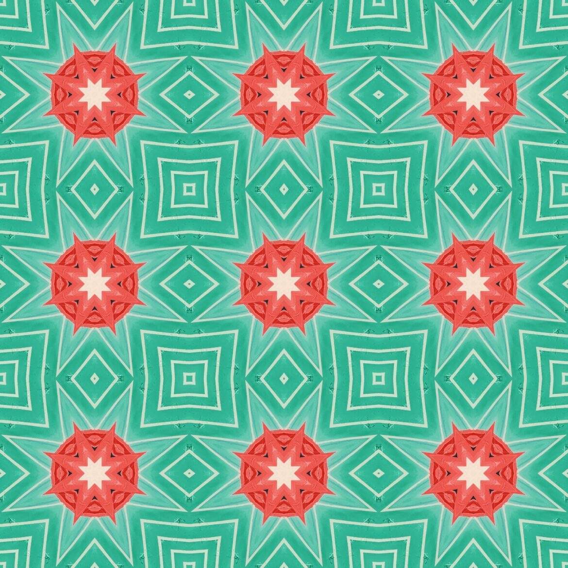 lbt pattern horoscope decorative green and coral pattern
