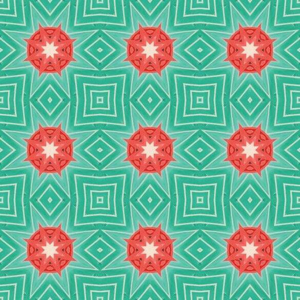 decorative green and coral pattern