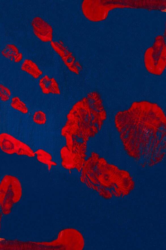 red handprint