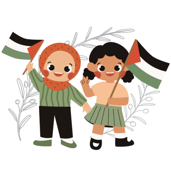 cute palestinian children, flags, olive branches
