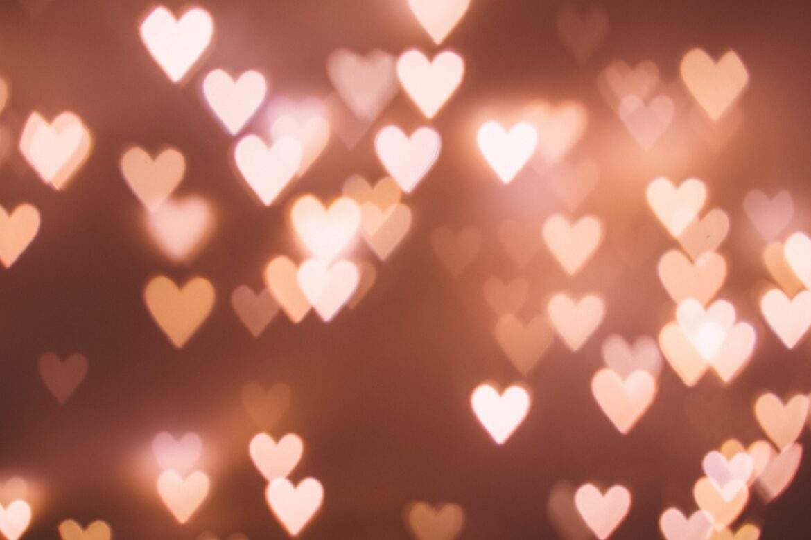 soft pink bokeh heart lights