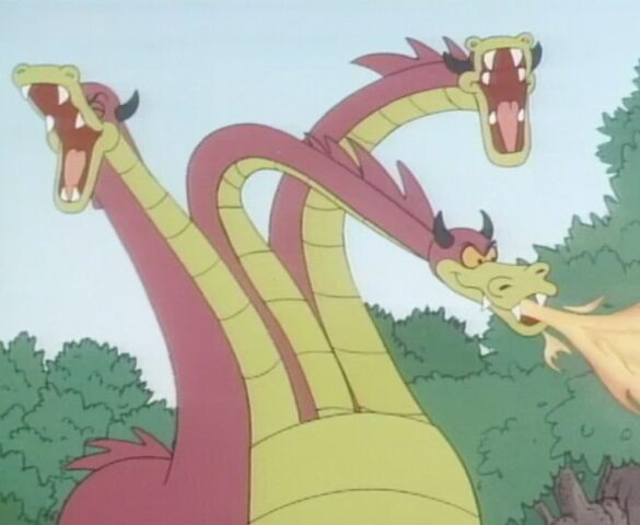 3-headed fire-breathing dragon from the smurfs