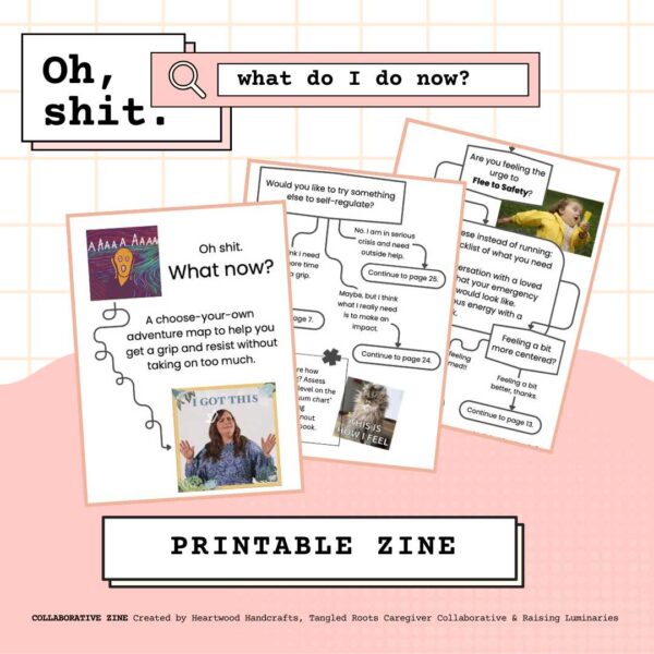 printable zine oh shit what now adventure map