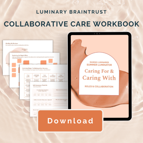 luminary braintrust collaborative care workbook. preview of worksheets. download now