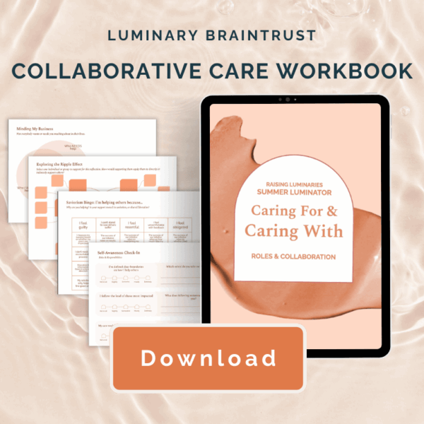 luminary braintrust collaborative care workbook. preview of worksheets. download now