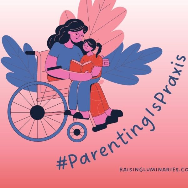 parenting is praxis wheelchair-using mother reads to child